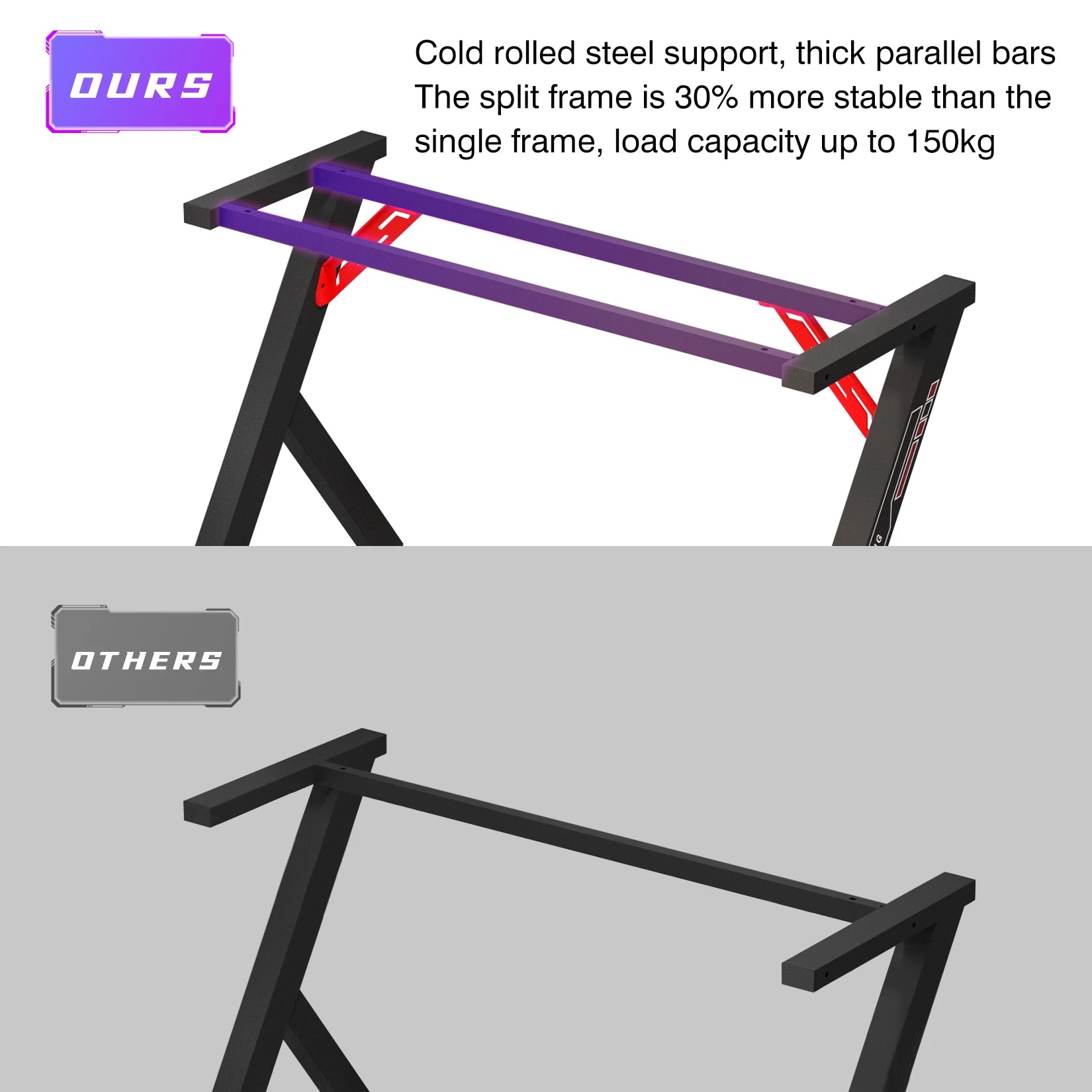 100cm/120cm RGB Gaming Desk Computer Table with LED Lights and Cup Holder