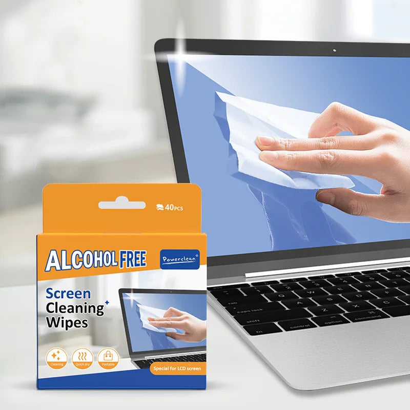 40pcs Dual-Use Screen Cleaning Kit Portable Wipes for Phones Tablets Laptop TV Monitors Cars Spotless LCD Screens and Displays