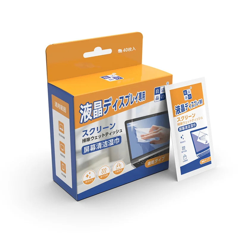 40pcs Dual-Use Screen Cleaning Kit Portable Wipes for Phones Tablets Laptop TV Monitors Cars Spotless LCD Screens and Displays